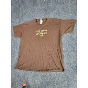 VTG Fruit of the Loom 99.5‎ The Wolf Free For All 2004 Concert T-Shirt Brown XL